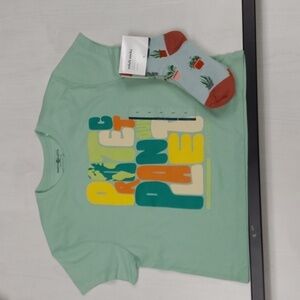 Women's Protect Our Planet Earth Day Short Sleeve Cropped T Shirt + 3 Pack Plant